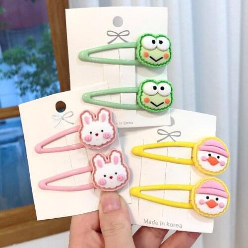2Pcs/lot Felt Cartoon Bear Bunny Hair Clips Animal Fox Woodland Party Hairpins White Cat Cute Hair Bear Pink Bunny Grips