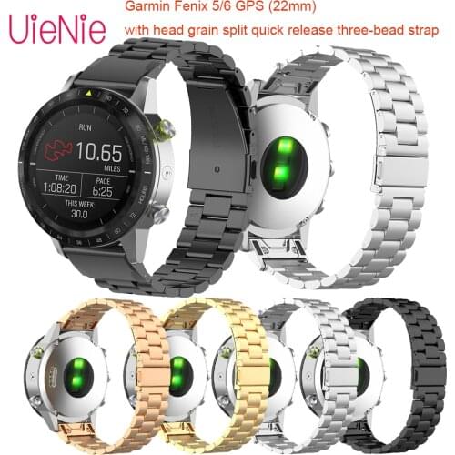 22mm Three-Bead Quick Release Strap Belt For Garmin Fenix 5/6 GPS/5 Plus Replacement Wristband With Head Grain Split Accessories