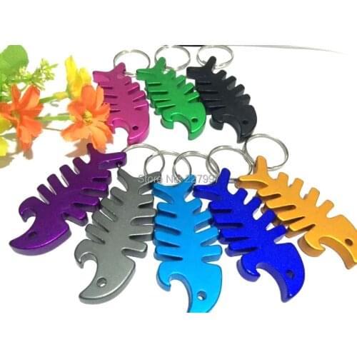 300pcs/lot Fish bottle opener, fish bone bottle opener keychain, Animal shape bottle opener keychain