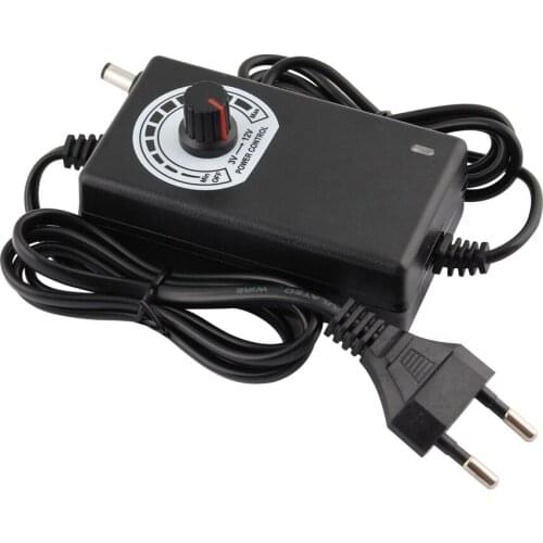AC to DC Power Adapter Adjustable Supply 3-12V 2A Plug LED Strip Lamp Power Supply Switch US/EU Plug