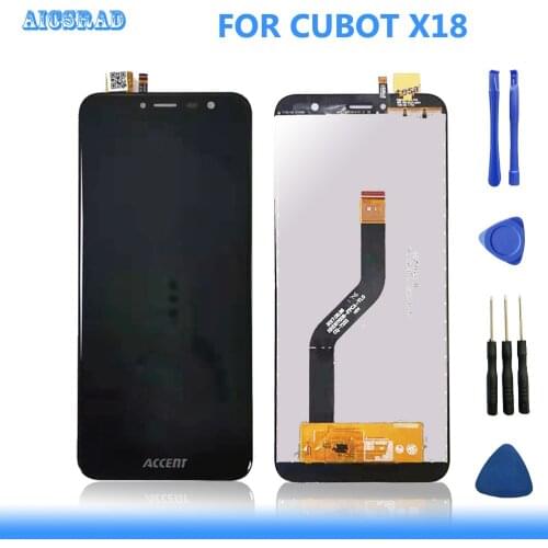 AICSRAD original 1440*720 black gold for Cubot X18 LCD Display +Touch Screen assembly Replacement Screen For Cubot X 18 +tools