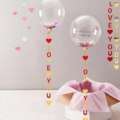 ALEYMAX Banner Streamer Letter"I LOVE YOU" Banner Party Wedding Home Valentines Day Decoration Balloon Accessory Bunting Flag