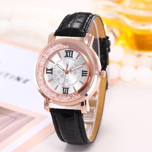Women Watches Luxury Famous Brand Flow beads Ladies Wrist Watches Women Leather Strap Quartz Watch For Gift Relogio Feminino Hot