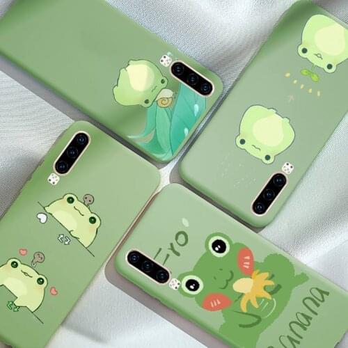 CARTOON Frog Phone Case Green Candy Color for iPhone 6 7 8 11 12 s mini pro X XS XR MAX Plus