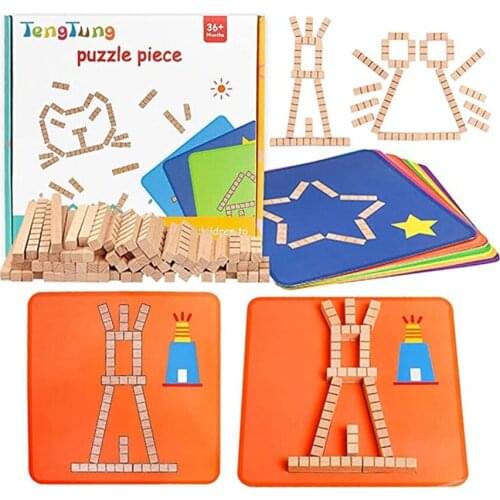 Montessori Wooden Toys Childhood Learning Toy Children Kids Baby Jigsaw Wooden Blocks Enlightenment Educational Toy