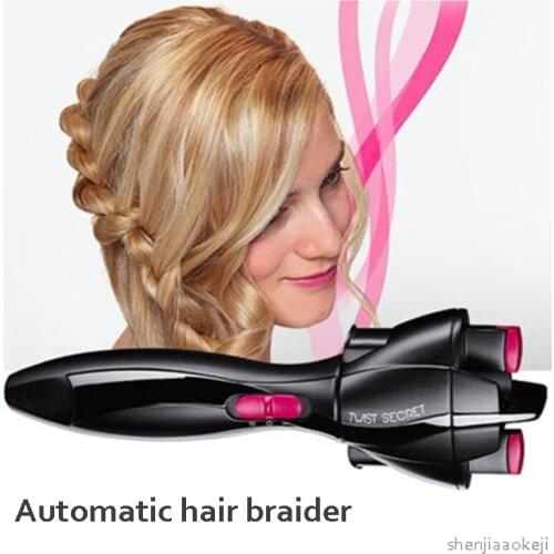 Black color Electric Braid Hair Machine Automatic Hair Curler Profesional Fast Styling Twist Braided Curling hairdressing tool