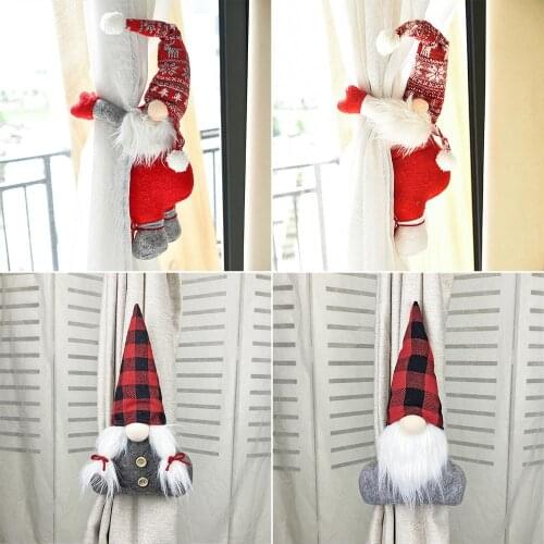 FENGRISE Snowman Curtain Buckle Christmas Decor for Home Merry Christmas Ornaments Xmas Gifts Navidad 2020 Happy New Year 2021