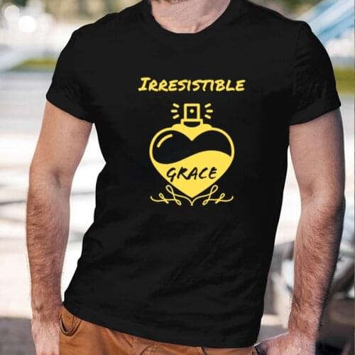 Irresistible Grace Men T-shirt Christian Faith Hope Love Harajuku Tees Religion Hot Sale Cotton Tops O-neck Streetwear Male