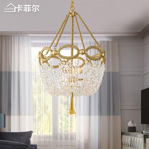 American restaurant crystal lamp creative art cloakroom bedroom lamp light luxury board room design style lamps