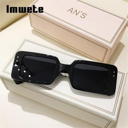 Imwete Vintage Rectangle Womens mens Sunglasses Leopard Ladies Sun Glasses Retro Brand Designer Travel Eyewear UV400 mirror