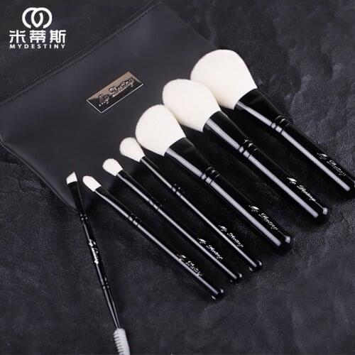 MyDestiny make up brushes-7 white hairs-7pcs synthetic hair portable beginner makeup brushes