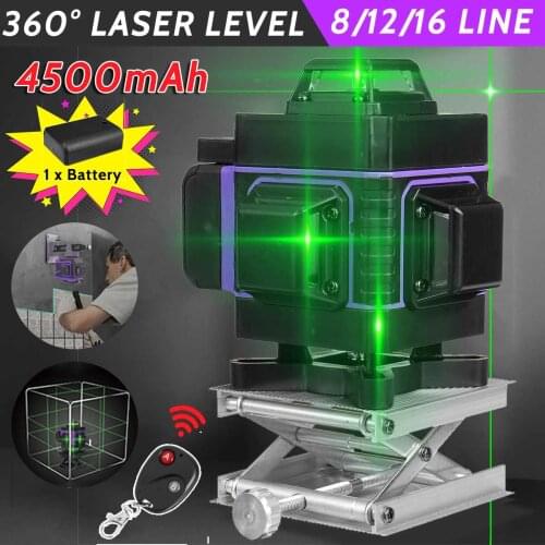8/12/16 Lines 2/3/4D Laser Level Green Laser Level Auto Self-Leveling 360 Horizontal Vertical Cross Super Powerful Laser Levels
