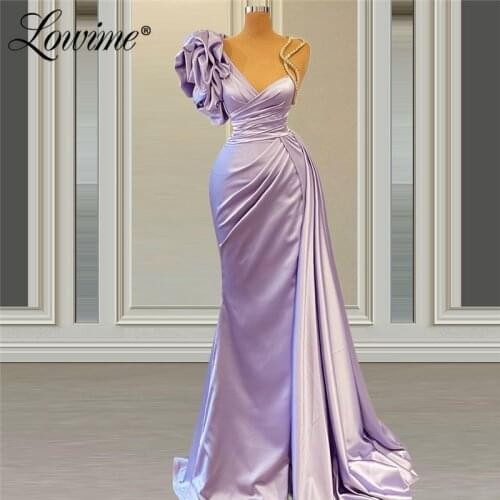 Lowime Lavender Lavender Party Dress Women Formal Evening Wear For Weddings Arabic Middle East Mermaid Prom Dresses Evening Gown