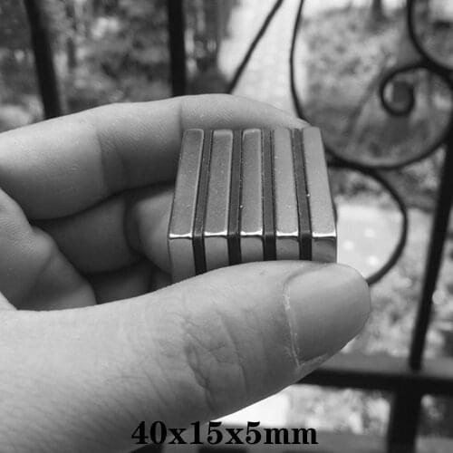 5~20PCS 40x15x5 mm Super Strong Neodymium Magnet 40mm*15mm Block Permanent Magnets 40x15x5mm sheet Powerful Magnet 40*15*5 mm