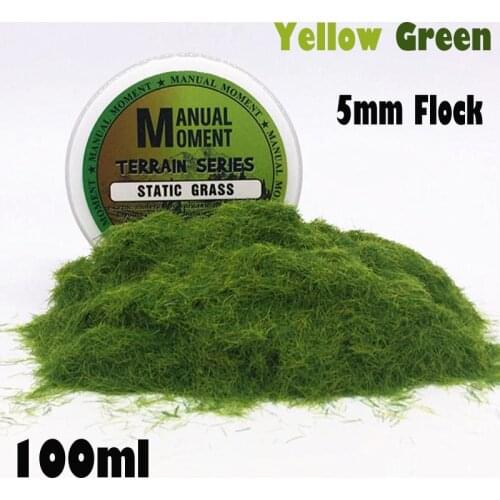 Sandboxie Scene Model Materia Yellow Green Turf Flock Lawn Nylon Grass Powder STATIC GRASS 5MM Modeling Hobby Craft Accessory