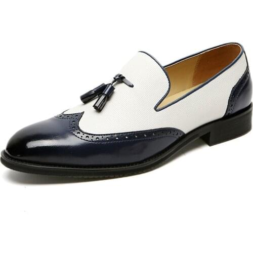 Men Brogue British Oxford Dress Shoes Male Gentleman PU Leather Footwear Flats Tassel Men Loafers Zapatos Hombre