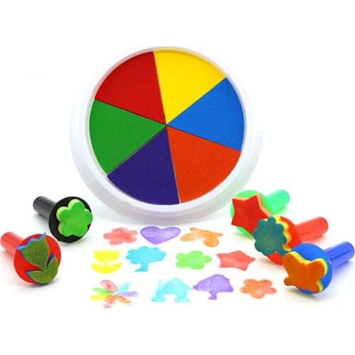 Funny 6 Colors Ink Pad Stamp DIY Finger Painting Craft Cardmaking Montessori Drawing Education Drawing Toys Interactive toys