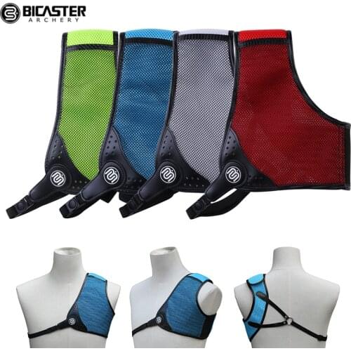 Bicaster Archery Chest Guard Protection Adjustable 3 Layer Leather + Durable Fabric for Traditional Recurve Bows
