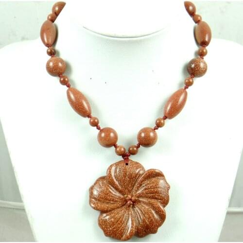 Natural stone Quartz crystal aventurine Turquoises tiger eye flower Pendant for diy Jewelry making necklace Accessories A3