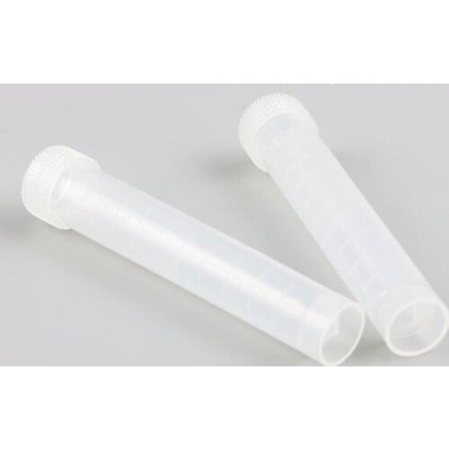10ml Plastic Cear Test Tubes Vials Sample Container Powder Craft Screw Cap Bottles for Office School Chemistry Supplies 200pcs