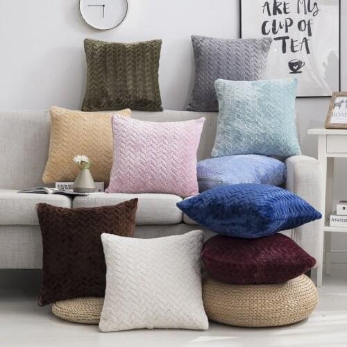 Plush Cushion Cover Super Soft Fur Decorative Pillows Home Pillow Case For Living Room Bedroom Throw Sofa
