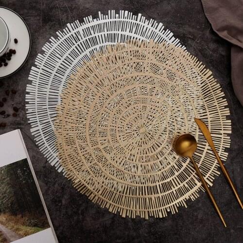 Wood Grain Coaster Placemat for Dining Table Nordic Home Decor Plate Dish Bowls Tableware PVC Mat Easy to Clean