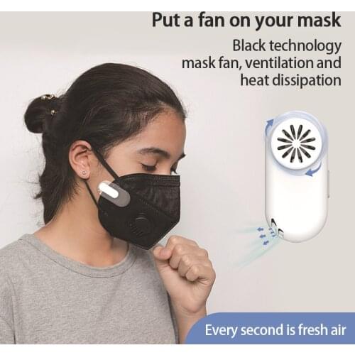 New Wearable Portable Air Purifying Mask Fan Intelligent Anti-haze Fan USB Charging Mini Exhaust Clip Small Fan Summer Supplies