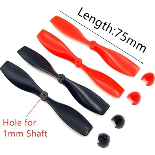 Free Shipping 4pcs 75MM Diameter Propeller for Fixed-wing aircraft four-axis Quadcopter 1MM shaft axle coreless motor Hollow cup