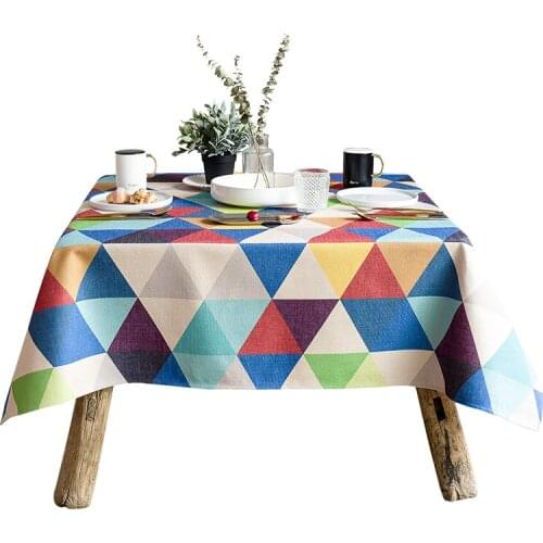 Rectangle tablecloth colorful printed table covers dust proof thick table cloth home kitchen outdoor party banquet decoration