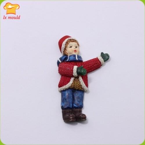 2019 new DIY baking Christmas boy fondant cake decoration mold sweater doll silicone chocolate mold