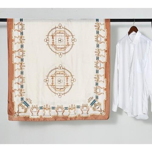 180*90cm TOP Silk vase chain luxurious Scarves Women Foulard Square Hijab Scarf Ladies Shawl wrap muffler pareo female hijab