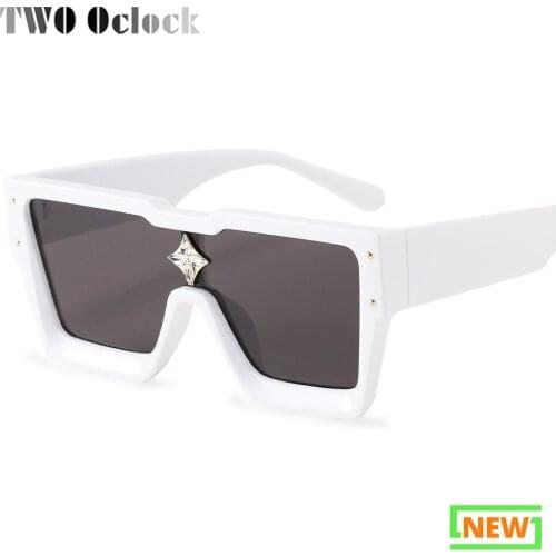 2021 New Lady Oversize Square Sunglasses Men Steampunk Goggles UV400 Sun Shades Women Glasses Flat Top Points gafas de sol mujer