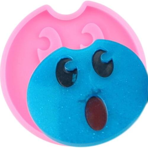 Surprise Expression Coaster Silicone Epoxy Resin Molds Keychains Round Geode Coaster Agate Mould Chocolate Candy Fondant Moulds