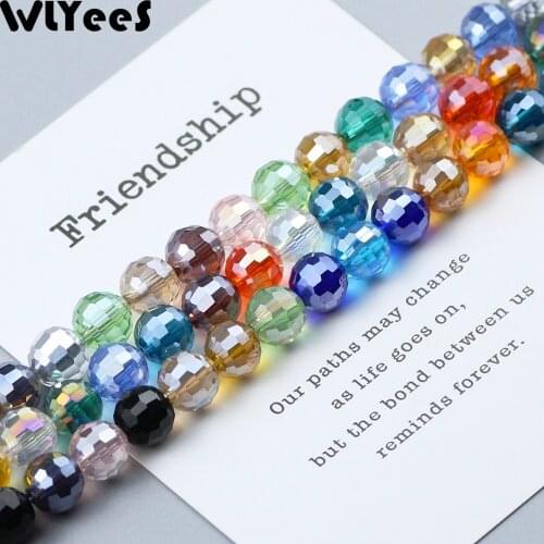 WLYeeS 96 Faceted Ball Austrian crystal beads 8mm 50pcs Football Loose Spacer Beads for Men Jewelry Bracelet Necklace Making DIY