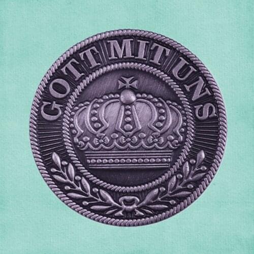 WW1 Prussian enlisted man Gott Mit Uns God with us brooch German imperial crown and motto Germany Army badge pin