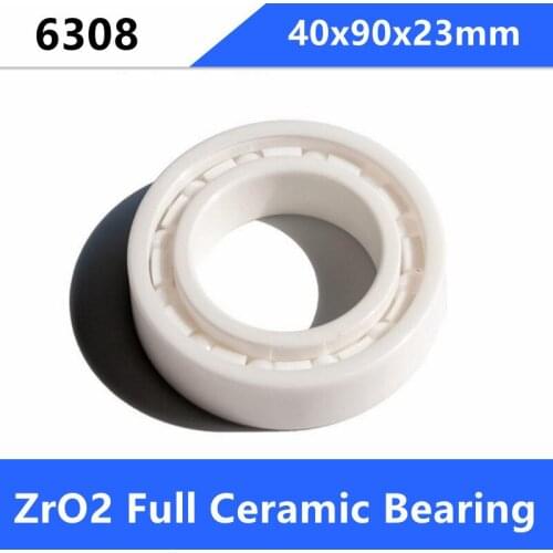 1pcs 6308 full Ceramic ball bearing 40x90x23 mm Zirconia ZrO2 ceramic deep groove ball bearings 40*90*23mm