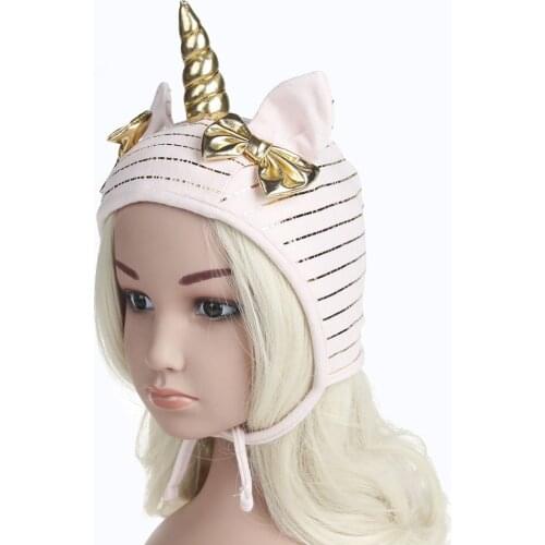 1pcs 2018 Newest Kid Skullies Beanie hats Cute Soft Children Unicorn Cosplay Cap with Handmade Girls Boys Girls Rabbit Ears Hat