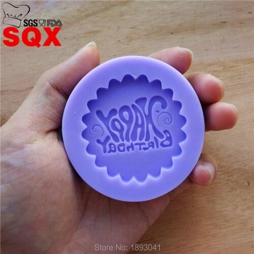 Happy Birthday Plaque Silicone Mold for Fondant Baking Chocolate Crafts Mould 1pcs New LH35