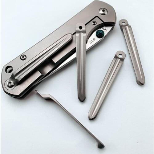 1piece Back Clip Titanium 812 Titanium Alloy One-piece Back Clip 901 902 9103 Knife Back Clip