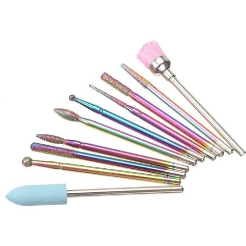 10pcs Nail Drill Bits 3/32" Tungsten Carbide Manicure Pedicure Electric Files For Removing Gel Polish Nail File Buffer Pedicure