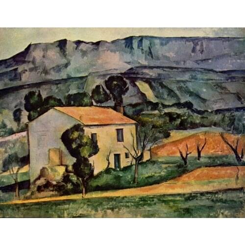 100% hand made Oil Painting Reproduction on linen canvas, houses-in-provence-near-gardanne-1886 by paul Cezanne,oil paintings