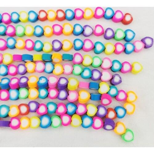 100pieces 10mm-8mm-5mm diy candy polymer heart shape beads. beaded for woman bracelet jewelry making accessories 2021 wholesale