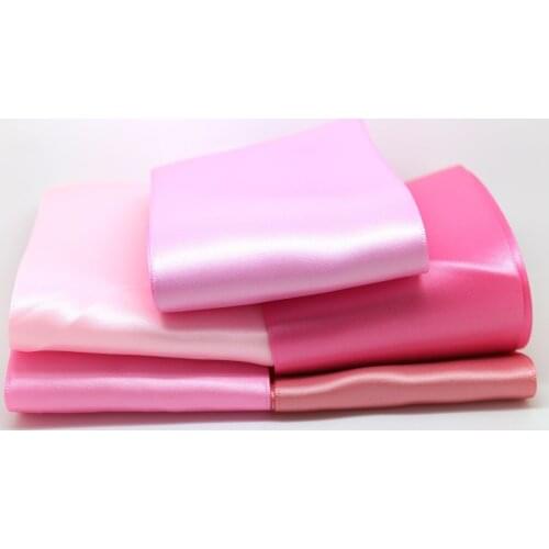 3" 75mm Satin Double Ribbon Printed Flower 5 Colors 15yards(3yards/color)