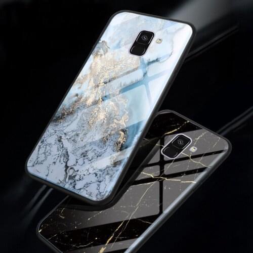 3D Marble Tempered Glass Case For Samsung Galaxy A7 2018 Luxury Full Protective Cover Fundas Coque For Samsung A6 A8 Plus
