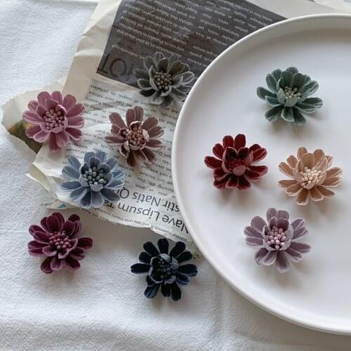 40mm Fabric Stamen Flowers For Girls Kids' Hair Accessories Corsage and Hairband DIY Material
