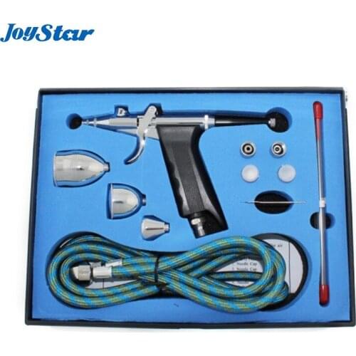 ABEST 3 Tips 3 Cups All-Purpose Gravity Dual-Action Spray Gun Trigger Airbrush AB16AK