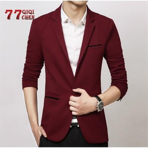 Spring Autumn Luxury Men Blazer 2020 Casual Business Cotton Slim Fit Suit Jacket Male Plus Size M-5XL Blazer Masculino Men Coat