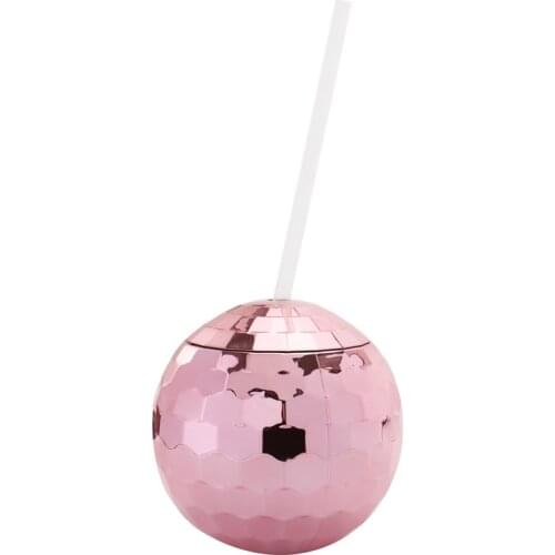 Disco Flash Ball Cocktail Cup Nightclub Bar Party Flashlight Straw Wine Glass Drinking Syrup Tea Bottle