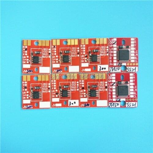 C/M/Y/K/LC/LM/LK/O 8 colors eco solvent printer Mimaki CJV150 CJV300 ink cartridge permanent chip SS21 ink chip wholesale