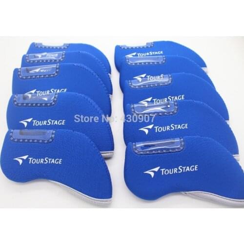 New golf 10pcs/set blue/sky blue tourstage Iron club head covers for golf tour stage with Transparent skylight